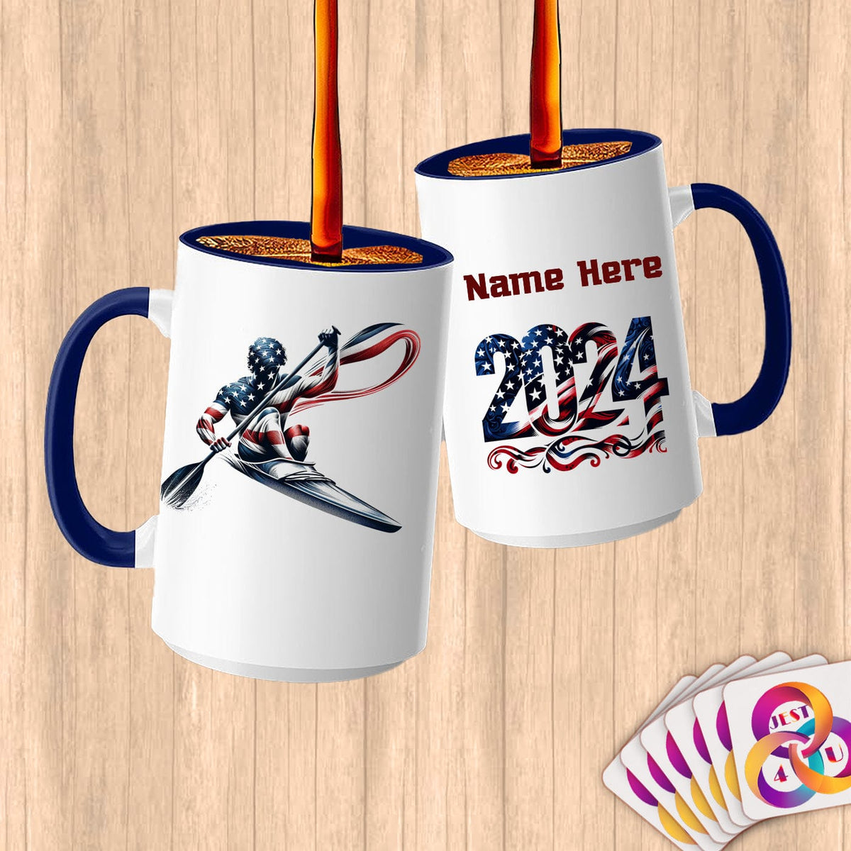 Physical Item 15oz / Blue Rowing Champ ~ Limited Edition 2024 "USA Excellence" ~ Customized Large 15oz Mug
