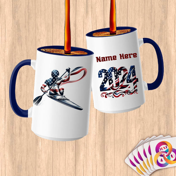 Physical Item 15oz / Blue Rowing Champ ~ Limited Edition 2024 "USA Excellence" ~ Customized Large 15oz Mug