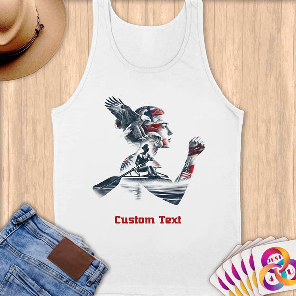Physical Item S / White Rowing Freedom ~Limited Edition 2024 "USA Excellence" ~ Customizable Supersoft Tank Top