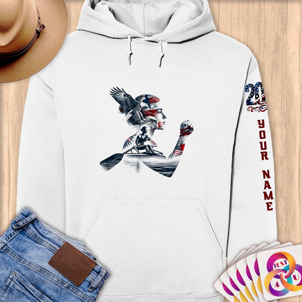 Physical Item S / White Rowing Freedom ~Limited Edition 2024 "USA Excellence" ~ Personalized Premium Hoodie