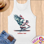Physical Item S / White Rowing Stripes~Limited Edition 2024 "USA Excellence" ~ Customizable Supersoft Tank Top