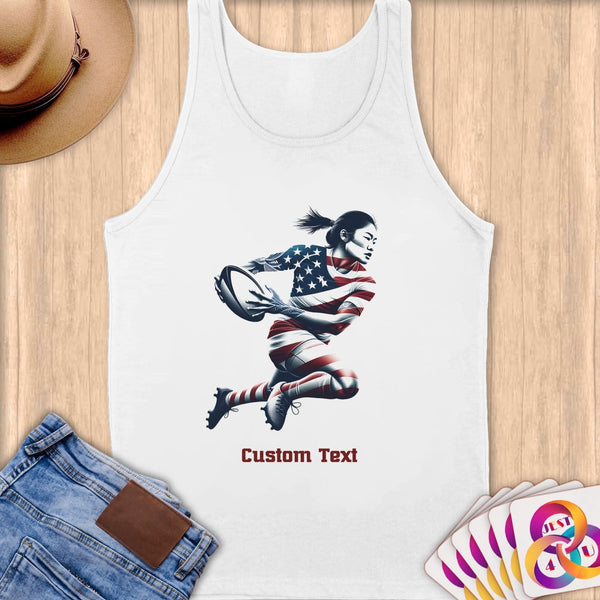 Physical Item S / White Rugby Freedom ~ Limited Edition 2024 "USA Excellence" ~ Customizable Supersoft Tank Top