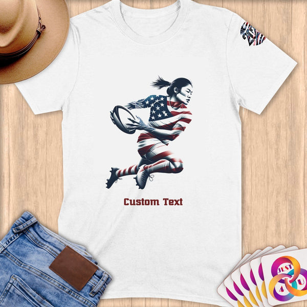 Physical Item S / White Rugby Freedom ~ Limited Edition 2024 "USA Excellence" ~ Personalized Softstyle T-Shirt