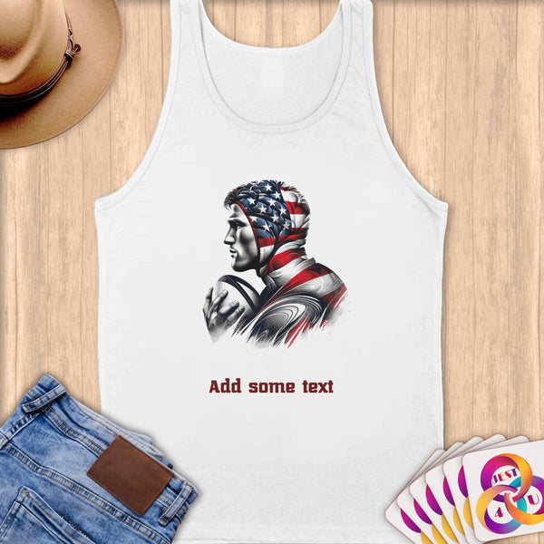 Physical Item S / White Rugby Glow ~ Limited Edition 2024 "USA Excellence" ~ Customizable Supersoft Tank Top