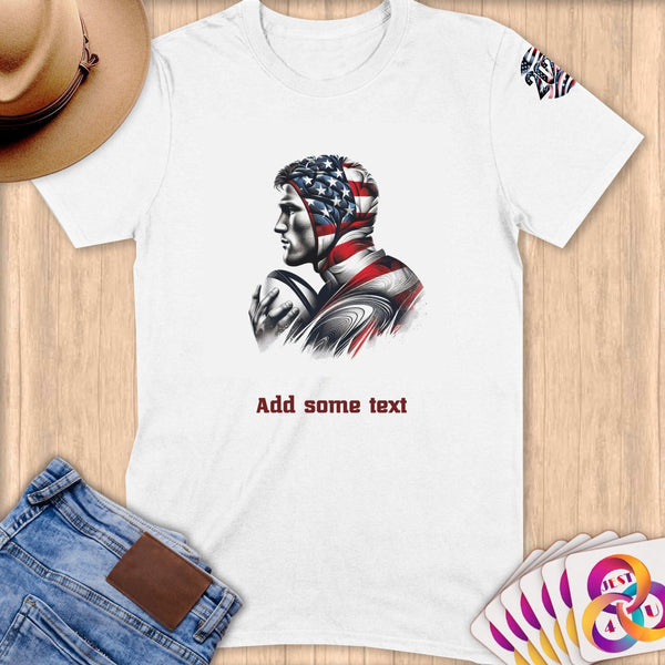 Physical Item S / White Rugby Glow ~ Limited Edition 2024 "USA Excellence" ~ Personalized Softstyle T-Shirt