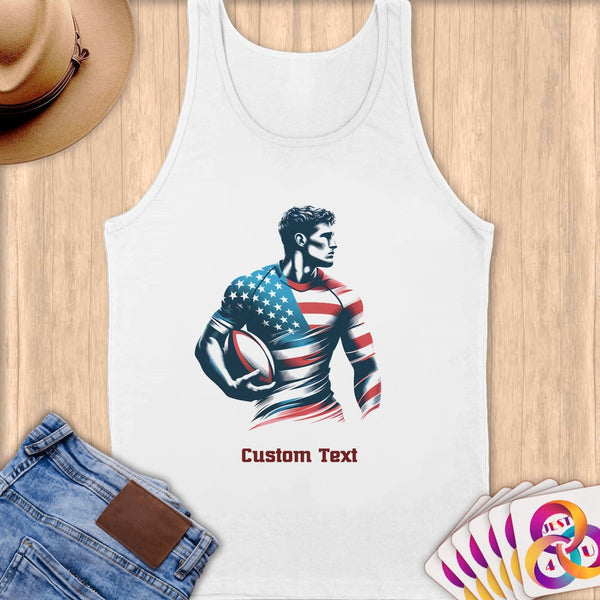 Physical Item S / White Rugby Hero ~ Limited Edition 2024 "USA Excellence" ~ Customizable Supersoft Tank Top