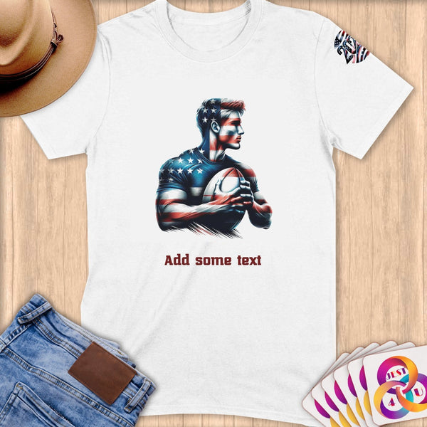 Physical Item S / White Rugby Pride ~ Limited Edition 2024 "USA Excellence" ~ Personalized Softstyle T-Shirt