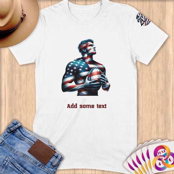 Physical Item S / White Rugby Stars ~ Limited Edition 2024 "USA Excellence" ~ Personalized Softstyle T-Shirt