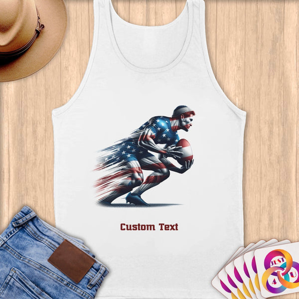 Physical Item S / White Rugby Strength ~ Limited Edition 2024 "USA Excellence" ~ Customizable Supersoft Tank Top