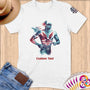 Physical Item S / White Running Hero~Limited Edition 2024 "USA Excellence" ~ Personalized Softstyle T-Shirt