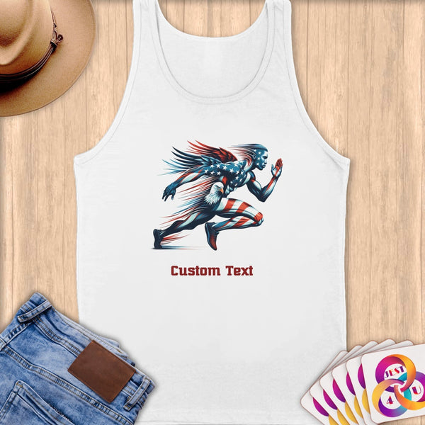 Physical Item S / White Running Patriot Eagle~Limited Edition 2024 "USA Excellence" ~ Customizable Supersoft Tank Top