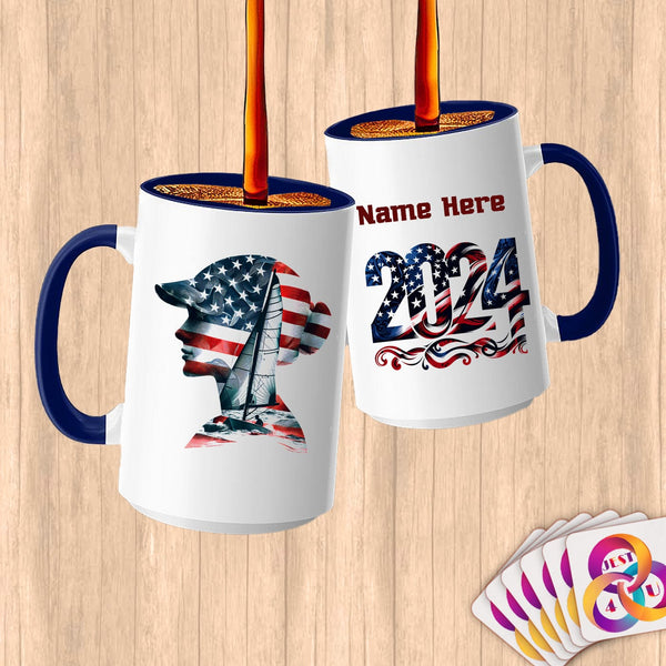Physical Item 15oz / Blue Sailing Bliss ~ Limited Edition 2024 "USA Excellence" ~ Customized Large 15oz Mug
