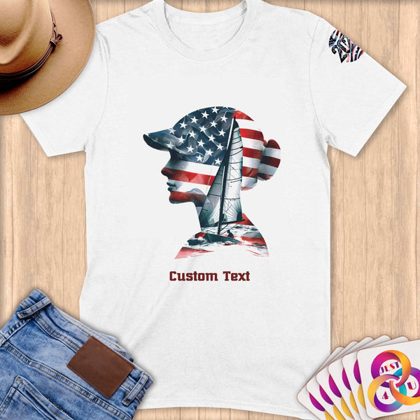 Physical Item S / White Sailing Bliss ~ Limited Edition 2024 "USA Excellence" ~ Personalized Softstyle T-Shirt