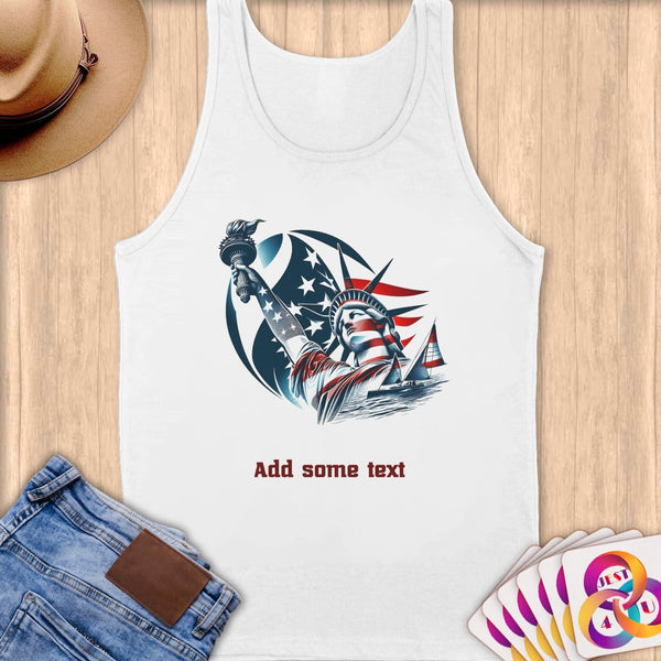 Physical Item S / White Sailing Lady ~ Limited Edition 2024 "USA Excellence" ~ Customizable Supersoft Tank Top