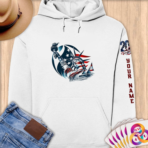 Physical Item S / White Sailing Lady ~ Limited Edition 2024 "USA Excellence" ~ Personalized Premium Hoodie