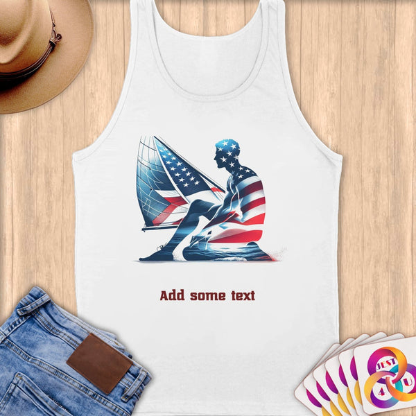 Physical Item S / White Sailing Pride ~ Limited Edition 2024 "USA Excellence" ~ Customizable Supersoft Tank Top