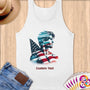 Physical Item S / White Sailing Wings ~ Limited Edition 2024 "USA Excellence" ~ Customizable Supersoft Tank Top