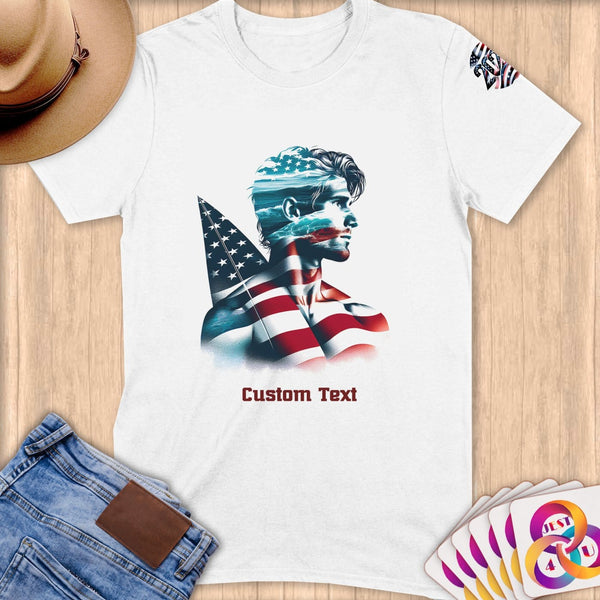 Physical Item S / White Sailing Wings ~ Limited Edition 2024 "USA Excellence" ~ Personalized Softstyle T-Shirt
