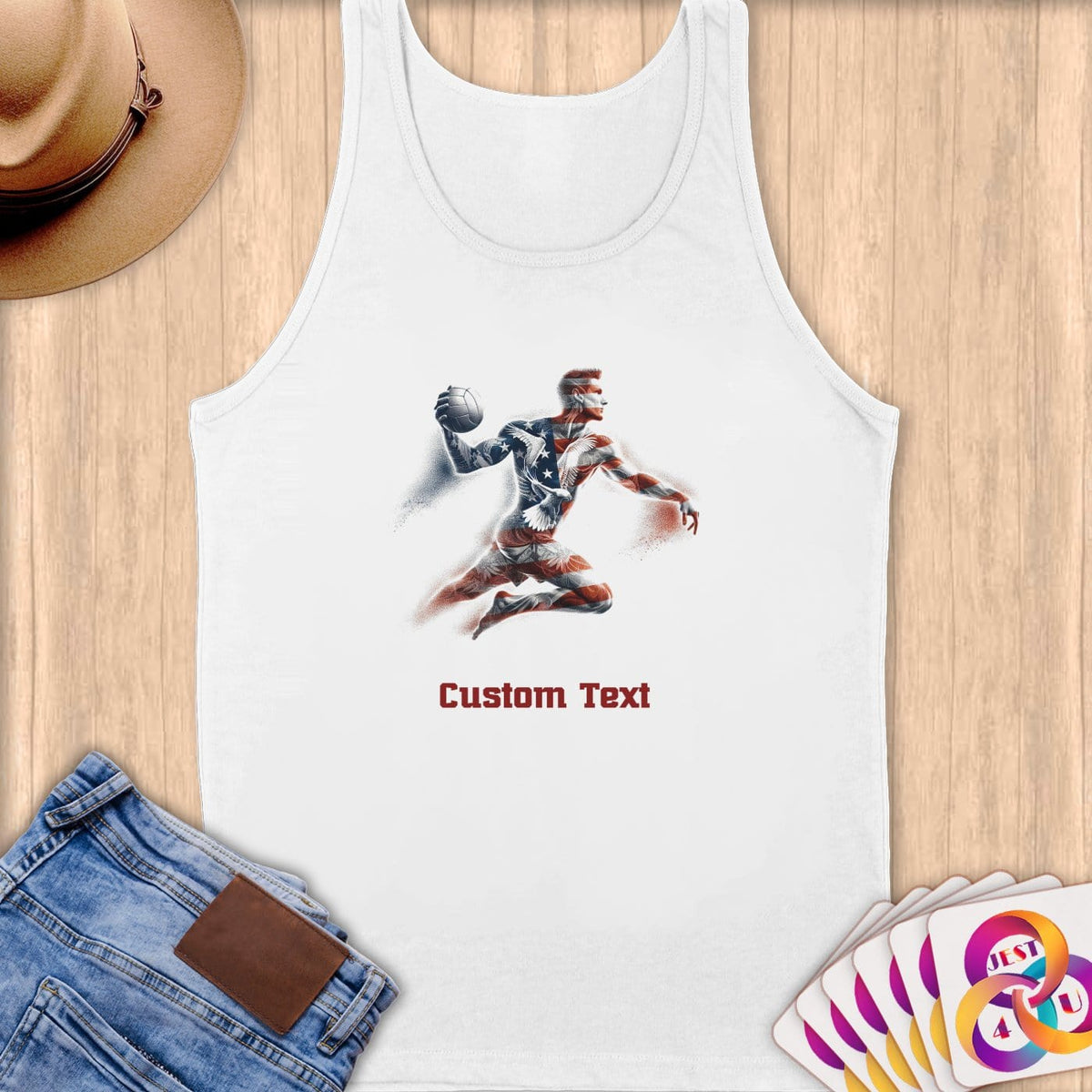 Physical Item S / White Sand Volley Star Freedom~Limited Edition 2024 "USA Excellence" ~ Customizable Supersoft Tank Top