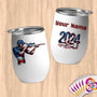 Physical Item 12 oz / White Shooting Athlete ~ Limited Edition 2024 "USA Excellence" ~ Customizable 12oz Wine Tumbler with Lid