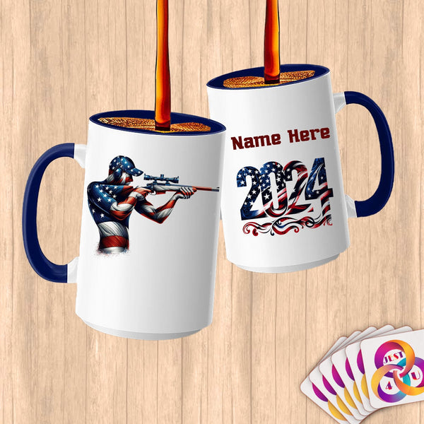 Physical Item 15oz / Blue Shooting Athlete ~ Limited Edition 2024 "USA Excellence" ~ Customized Large 15oz Mug