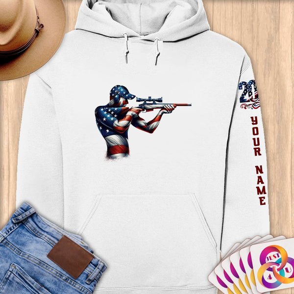 Physical Item S / White Shooting Athlete ~ Limited Edition 2024 "USA Excellence" ~ Personalized Premium Hoodie