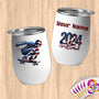 Physical Item 12 oz / White Skateboarder Pride ~ Limited Edition 2024 "USA Excellence" ~ Customizable 12oz Wine Tumbler with Lid