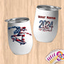 Physical Item 12 oz / White Skateboarding Flight ~ Limited Edition 2024 "USA Excellence" ~ Customizable 12oz Wine Tumbler with Lid