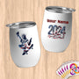 Physical Item 12 oz / White Skateboarding Liberty ~ Limited Edition 2024 "USA Excellence" ~ Customizable 12oz Wine Tumbler with Lid