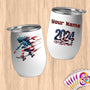 Physical Item 12 oz / White Skateboarding Sensation ~ Limited Edition 2024 "USA Excellence" ~ Customizable 12oz Wine Tumbler with Lid