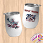 Physical Item 12 oz / White Skater Pride LIberty ~ Limited Edition 2024 "USA Excellence" ~ Customizable 12oz Wine Tumbler with Lid