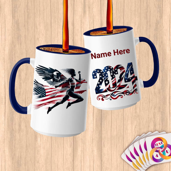 Physical Item 15oz / Blue Soaring American ~Limited Edition 2024 "USA Excellence" ~ Customized Large 15oz Mug