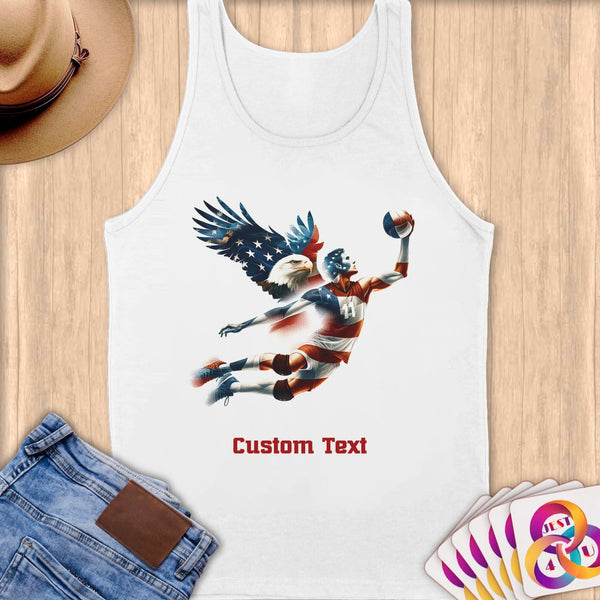 Physical Item S / White Soaring Eagle Volleyball ~Limited Edition 2024 "USA Excellence" ~ Customizable Supersoft Tank Top