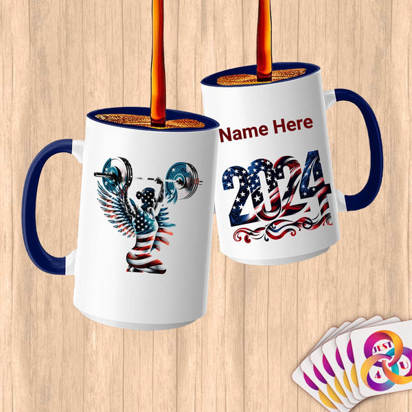 Physical Item 15oz / Blue Soaring Strength ~Limited Edition 2024 "USA Excellence" ~ Customized Large 15oz Mug