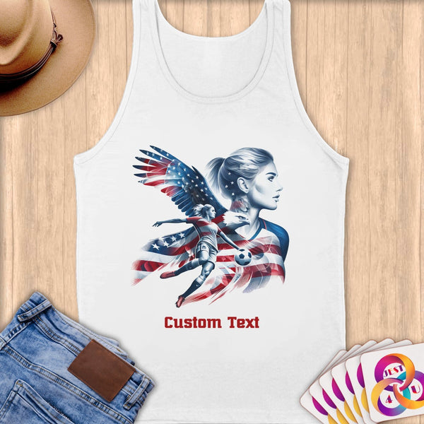 Physical Item S / White Soccer Eagle ~Limited Edition 2024 "USA Excellence" ~ Customizable Supersoft Tank Top