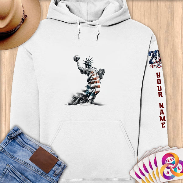Physical Item S / White Soccer Liberty ~Limited Edition 2024 "USA Excellence" ~ Personalized Premium Hoodie