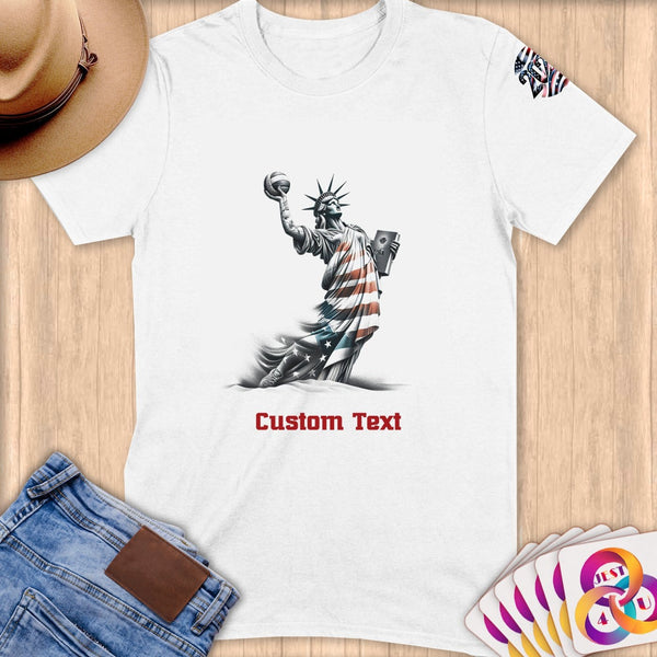 Physical Item S / White Soccer Liberty ~Limited Edition 2024 "USA Excellence" ~ Personalized Softstyle T-Shirt