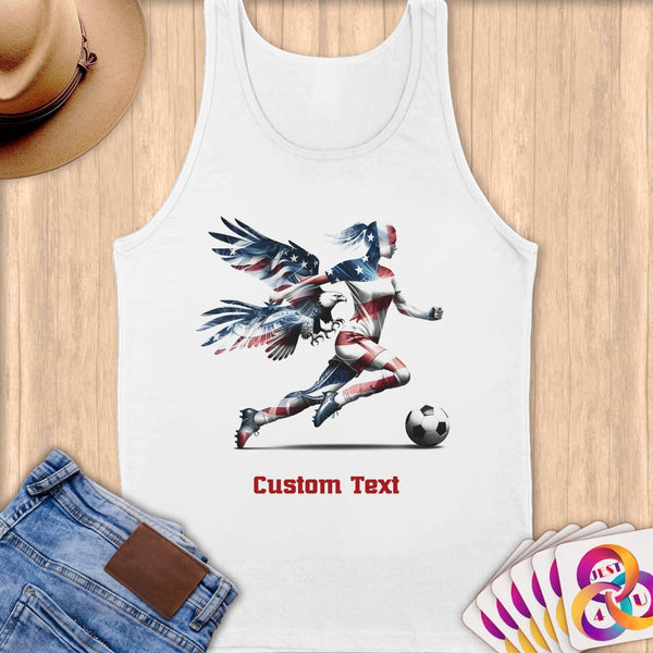 Physical Item S / White Soccer Wings ~Limited Edition 2024 "USA Excellence" ~ Customizable Supersoft Tank Top