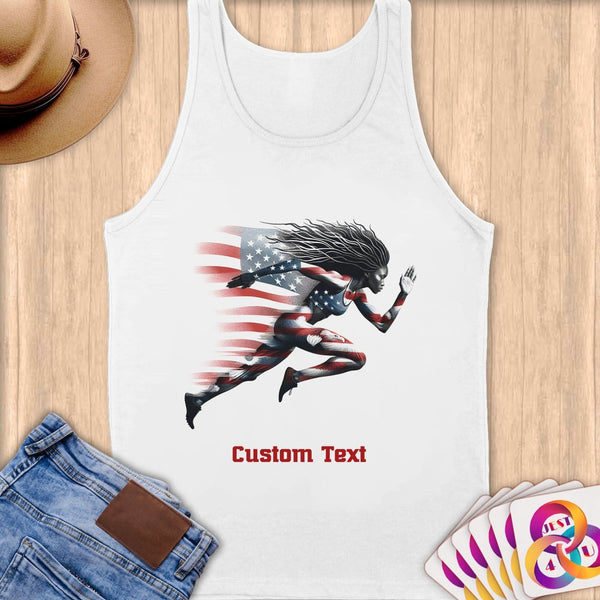 Physical Item S / White Speed Stars and Stripes ~Limited Edition 2024 "USA Excellence" ~ Customizable Supersoft Tank Top
