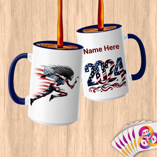 Physical Item 15oz / Blue Speed Stars and Stripes ~Limited Edition 2024 "USA Excellence" ~ Customized Large 15oz Mug