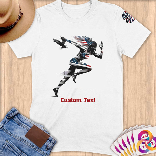 Physical Item S / White Speed Stripes ~Limited Edition 2024 "USA Excellence" ~ Personalized Softstyle T-Shirt
