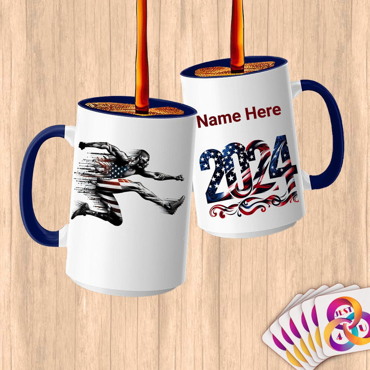 Physical Item 15oz / Blue Sprinter Burst ~Limited Edition 2024 "USA Excellence" ~ Customized Large 15oz Mug