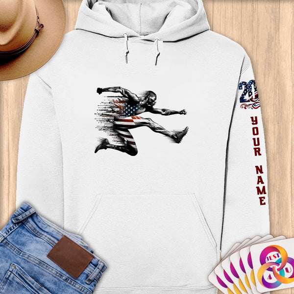 Physical Item S / White Sprinter Burst ~Limited Edition 2024 "USA Excellence" ~ Personalized Premium Hoodie