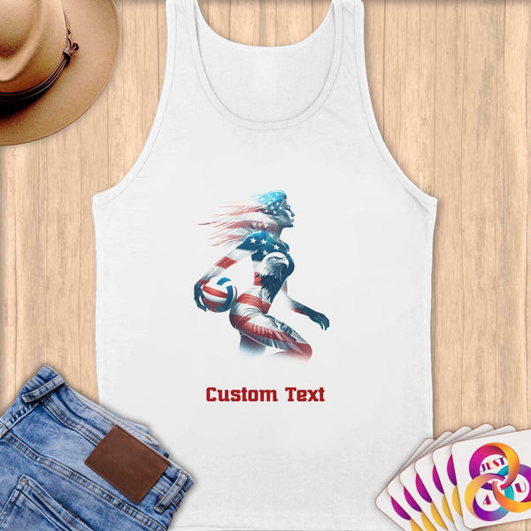 Physical Item S / White Star-Spangled Volley ~Limited Edition 2024 "USA Excellence" ~ Customizable Supersoft Tank Top