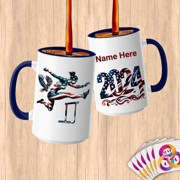 Physical Item 15oz / Blue Stars and Stripes Athletic Power ~Limited Edition 2024 "USA Excellence" ~ Customized Large 15oz Mug