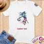 Physical Item S / White Stars and Stripes Sand Volleyball ~Limited Edition 2024 "USA Excellence" ~ Personalized Softstyle T-Shirt