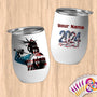 Physical Item 12 oz / White Stars Fencing ~ Limited Edition 2024 "USA Excellence" ~ Customizable 12oz Wine Tumbler with Lid