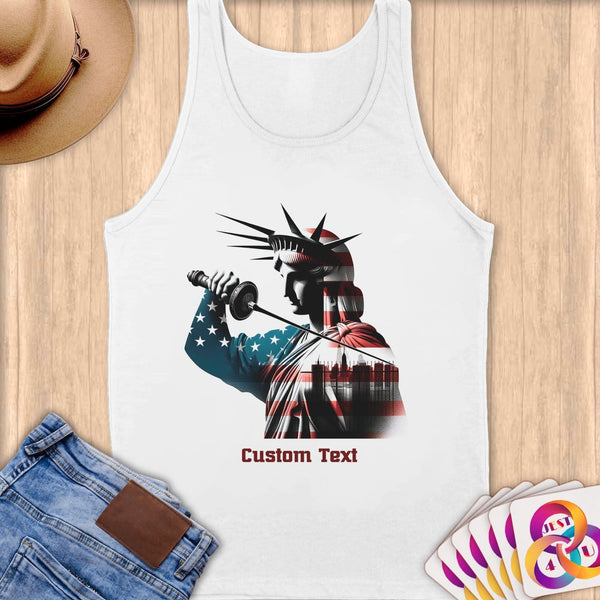 Physical Item S / White Stars Fencing ~ Limited Edition 2024 "USA Excellence" ~ Customizable Supersoft Tank Top