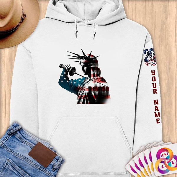 Physical Item S / White Stars Fencing ~ Limited Edition 2024 "USA Excellence" ~ Personalized Premium Hoodie