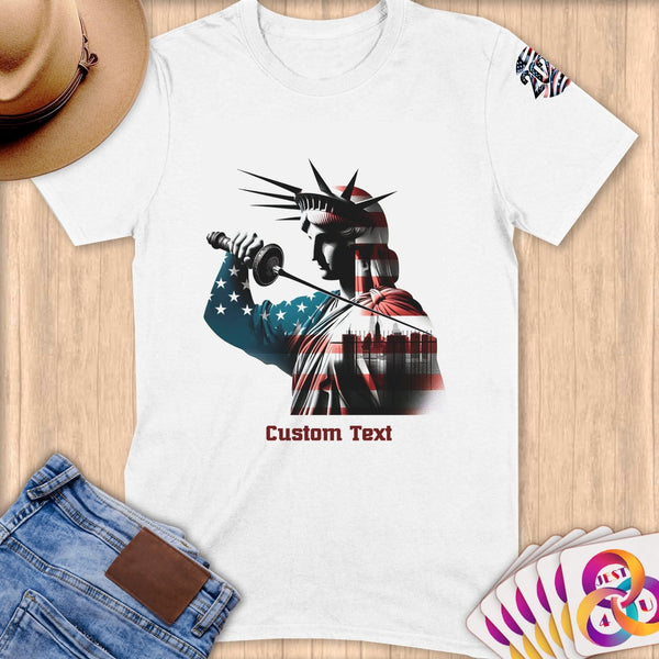 Physical Item S / White Stars Fencing ~ Limited Edition 2024 "USA Excellence" ~ Personalized Softstyle T-Shirt